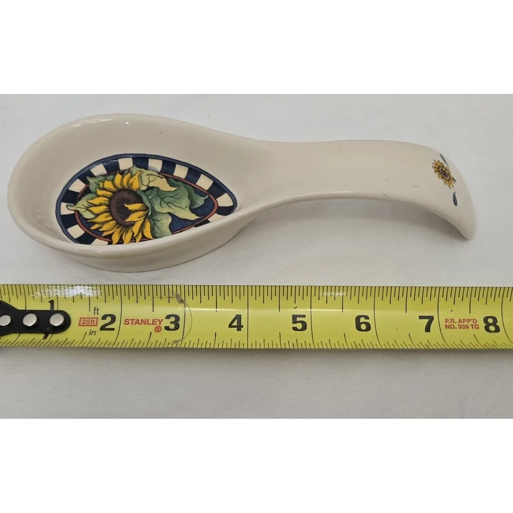 Vintage Susan Winget Sunflower Ceramic Spoon Rest Certified International 1990s